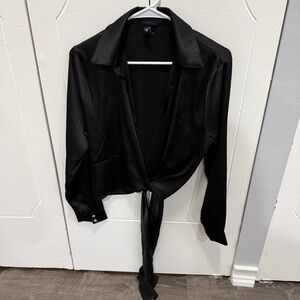 Windsor Black Wrap Long Sleeve Shirt
